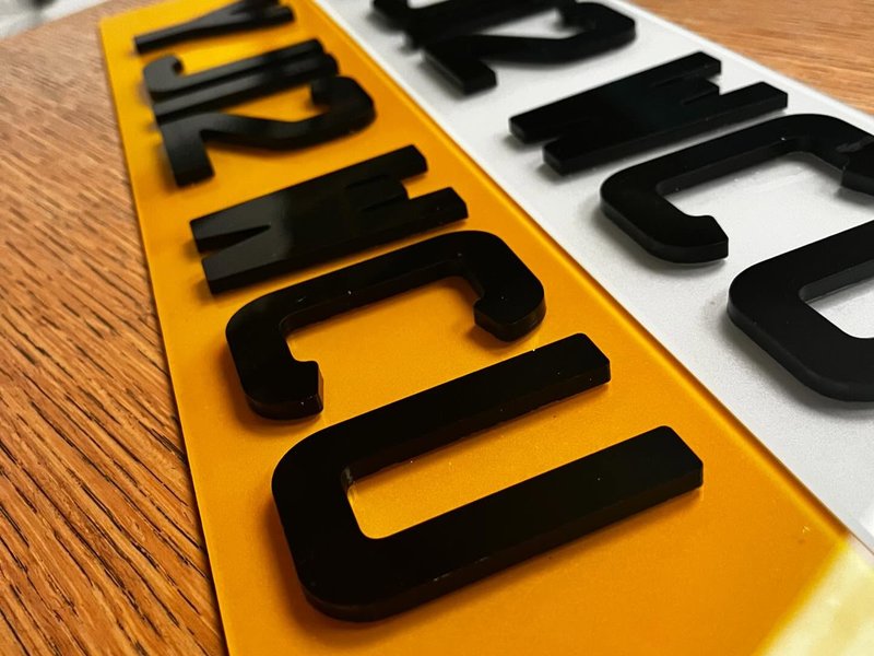 Standard 4D Laser Cut Number Plate