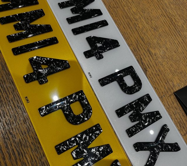 Forged Carbon 3D Gel Number Plate