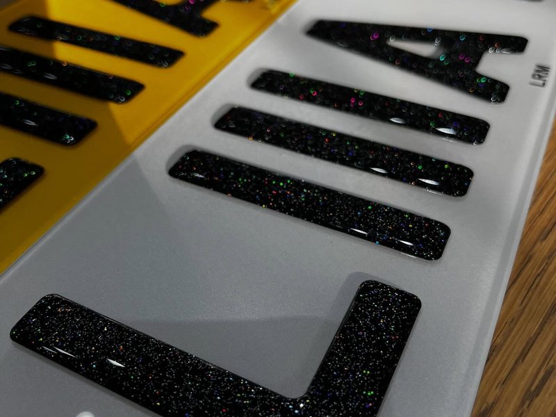 Glitter Gel Number Plate