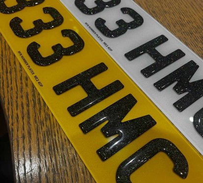 3D License Plate with Glitter