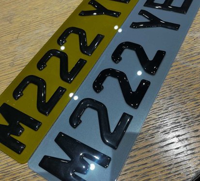 3D License Plate with Glitter and Gel