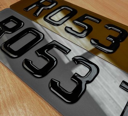 3D License Plate with Glitter